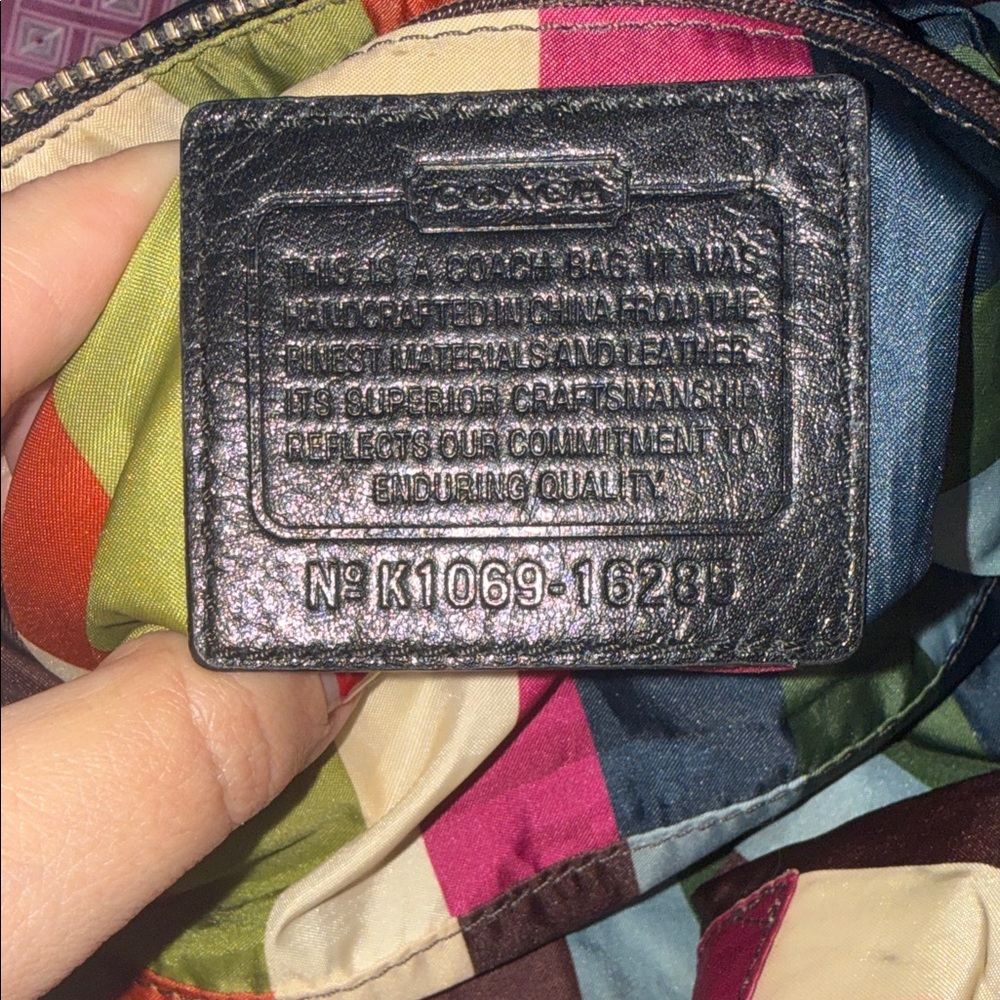 Coach Poppy Legacy Satchel Black Metallic Leather Bag - Picture 4 of 15